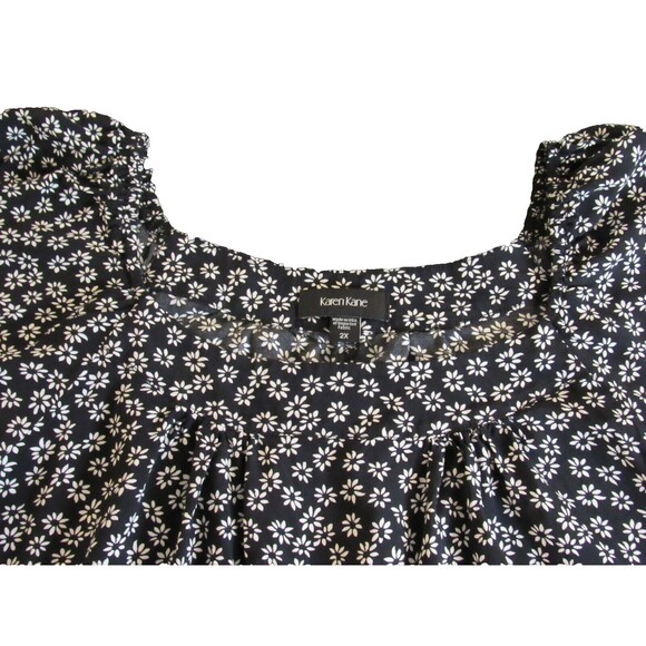 Karen Kane Plus Size 2X Printed Square Neck Top Ditsy Floral Print Prairie USA - Picture 8 of 8
